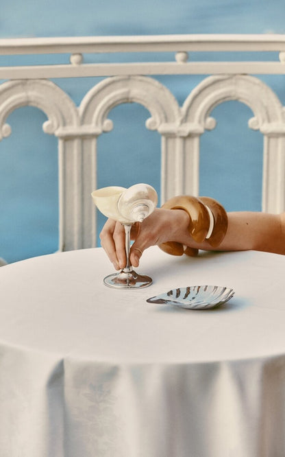 shell cocktail glass